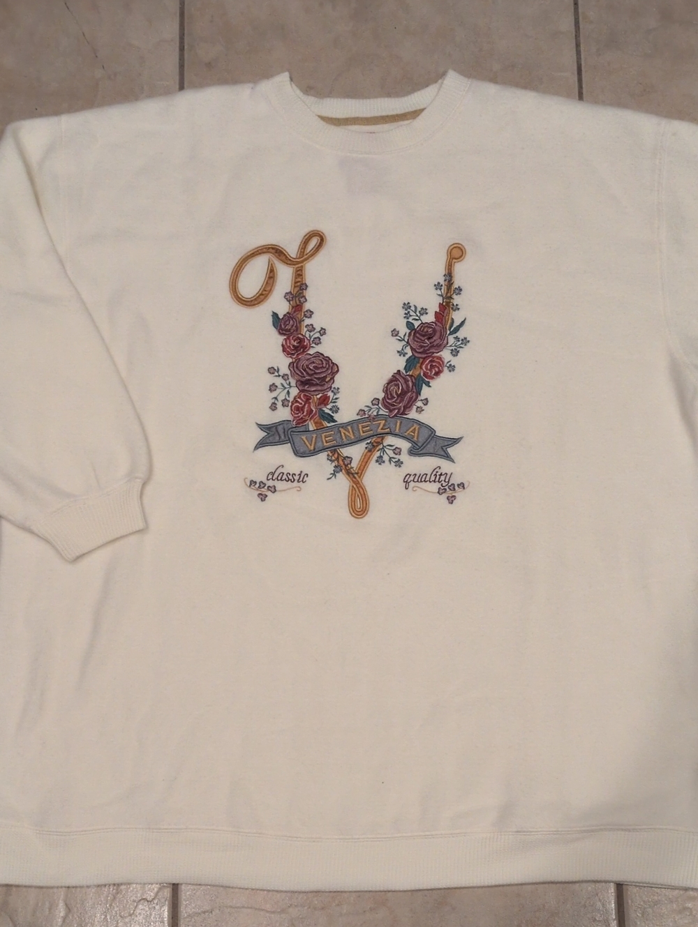 Vintage 80's Venezia Embroidered Sweatshirt Size 18/20